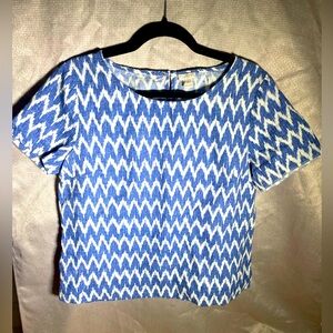Womens Size Medium. J Crew Blue chevron pattern. Great quality fabric. Like new